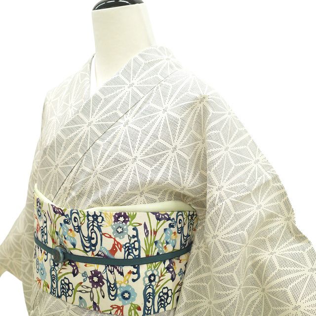 新古品】 白大島 単衣 着物 未使用 本場大島紬 大島紬 正絹 春 秋 7