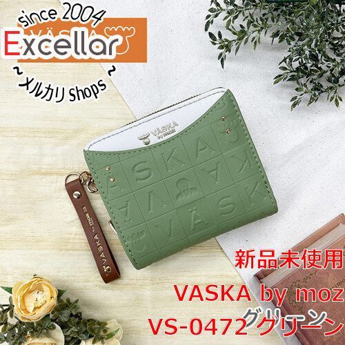 [bn:1] 【新品(開封のみ)】 VASKA by moz　ニコル ラウンドファスナー札入れ　VS-0472　グリーン