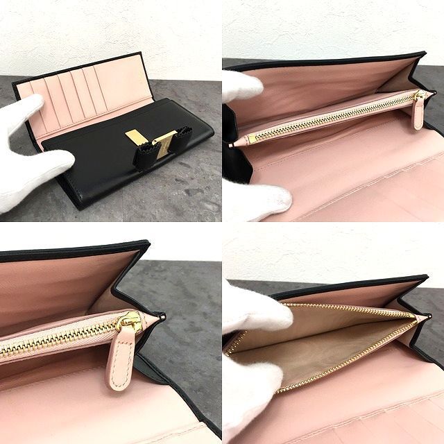 474 送料込み！ 極美品 Salvatore Ferragamo 長財布 ヴァラ ブラック 