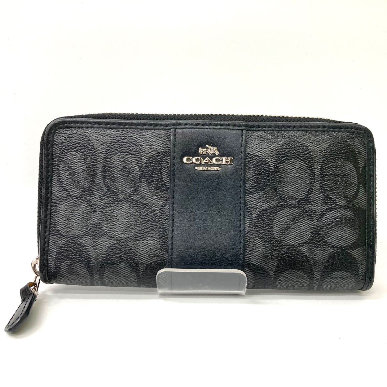 COACH コーチ シグネチャー ラウンドファスナー 長財布 ブラック 