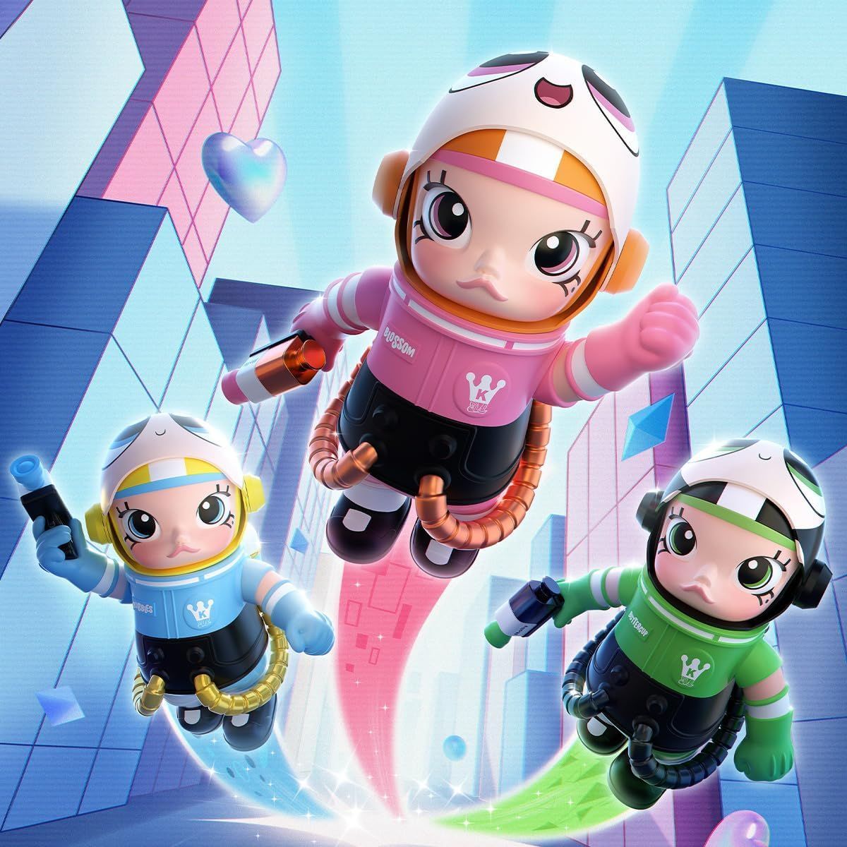 POP MART】MEGA コレクション 400％+100％ SPACE MOLLY THE POWERPUFF 