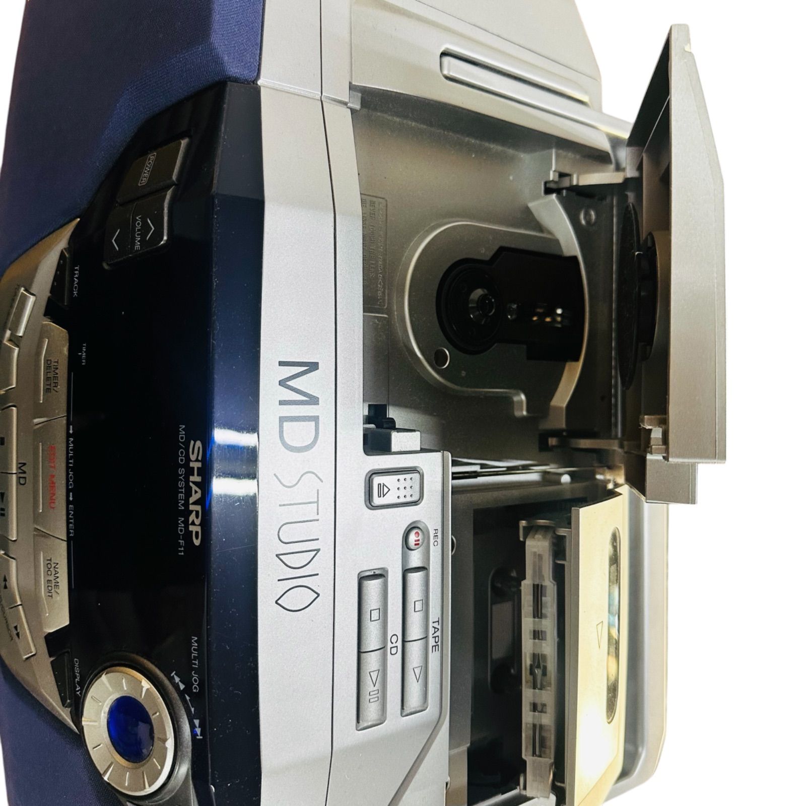 M04008 CD/MDラジカセ SHARP MD-F11 シルバー CD MD カセットテープ