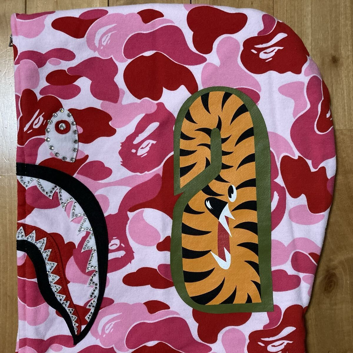 ☆2XL☆ CRYSTAL STONE ABC CAMO PINK シャーク パーカー shark full