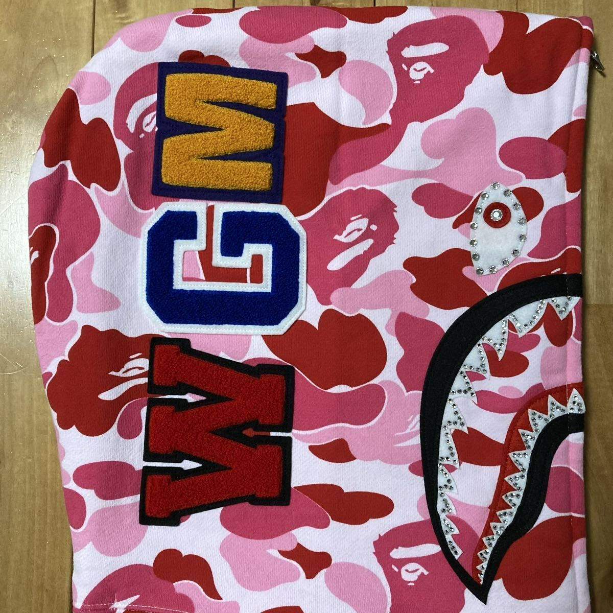 ☆2XL☆ CRYSTAL STONE ABC CAMO PINK シャーク パーカー shark full