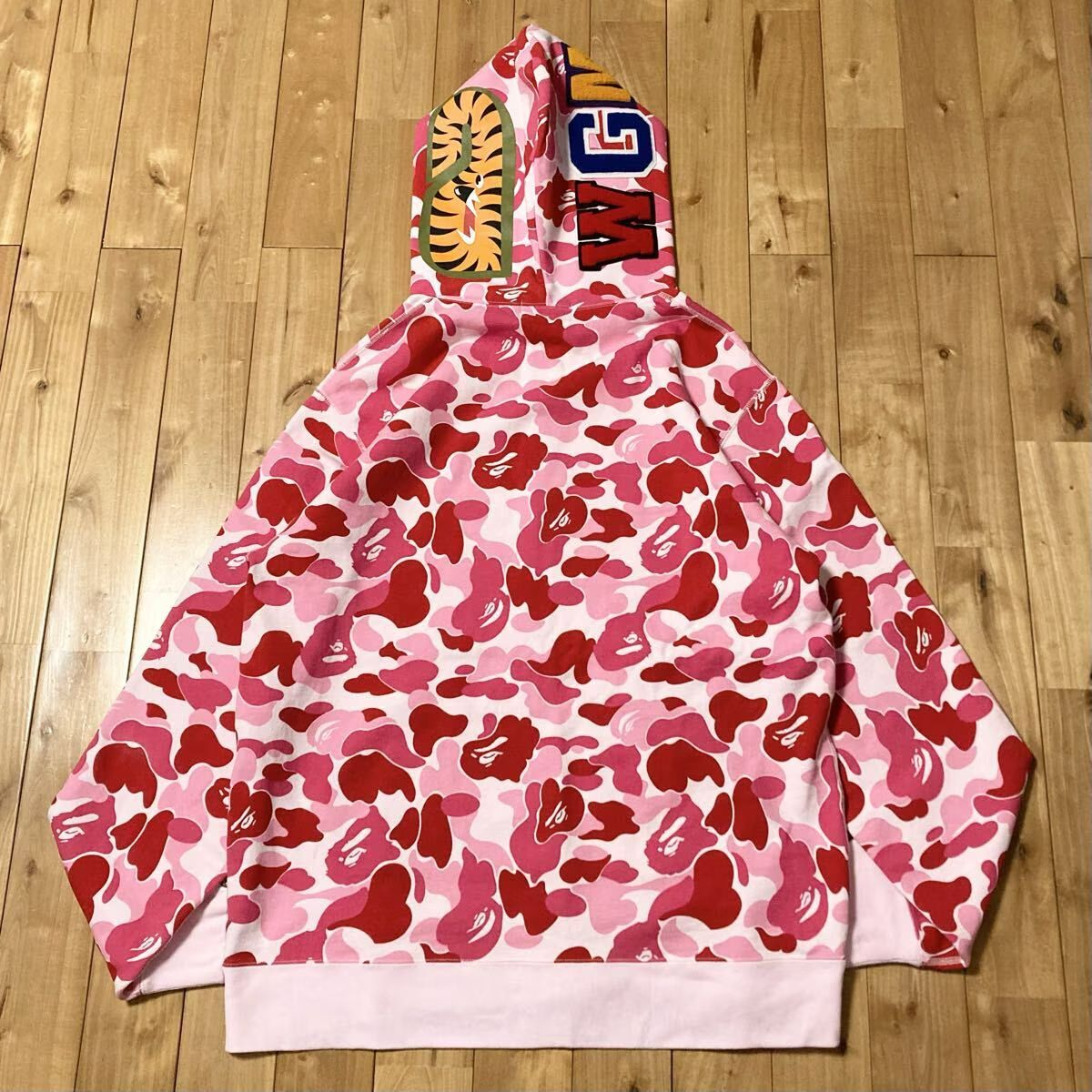 ☆2XL☆ CRYSTAL STONE ABC CAMO PINK シャーク パーカー shark full