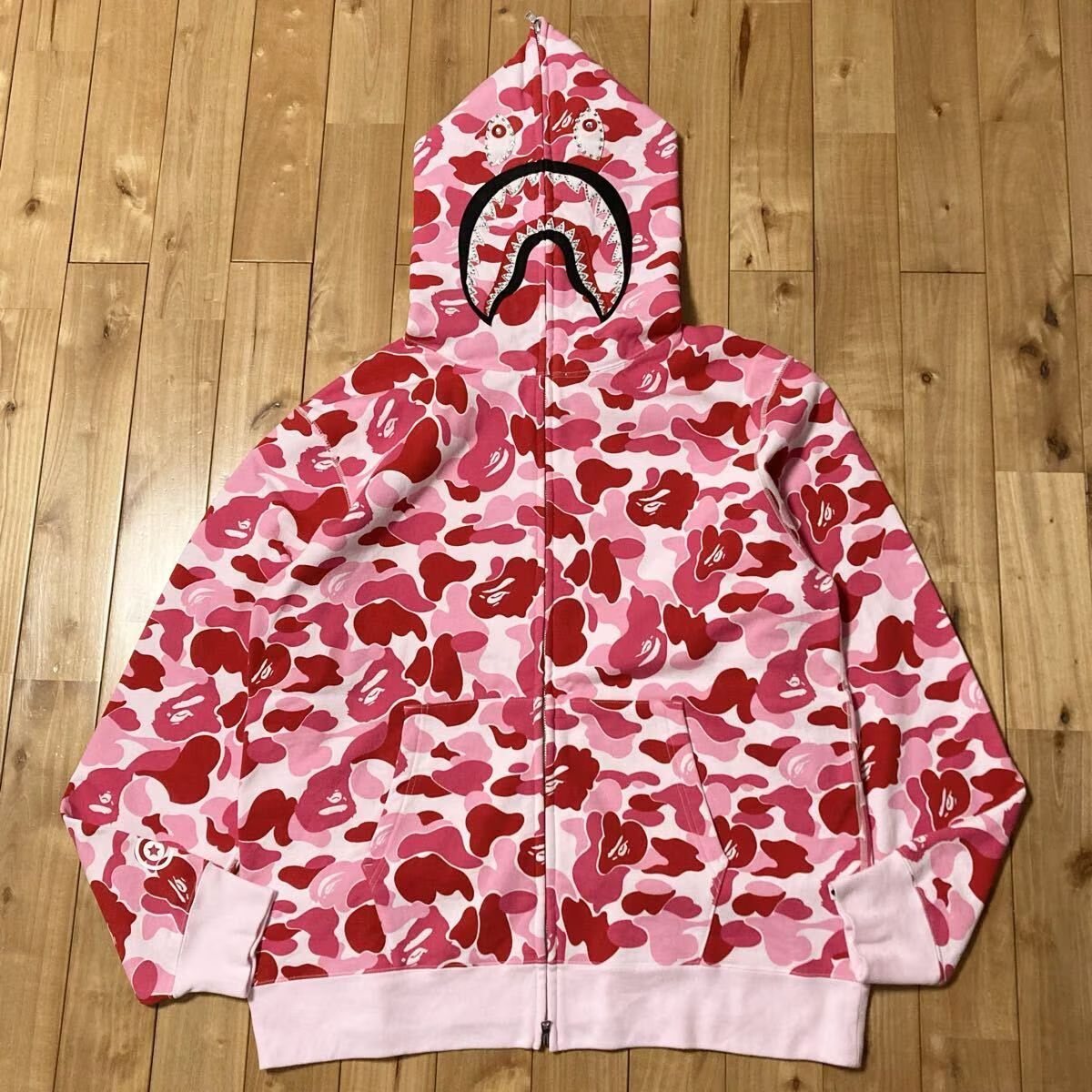 ☆2XL☆ CRYSTAL STONE ABC CAMO PINK シャーク パーカー shark full