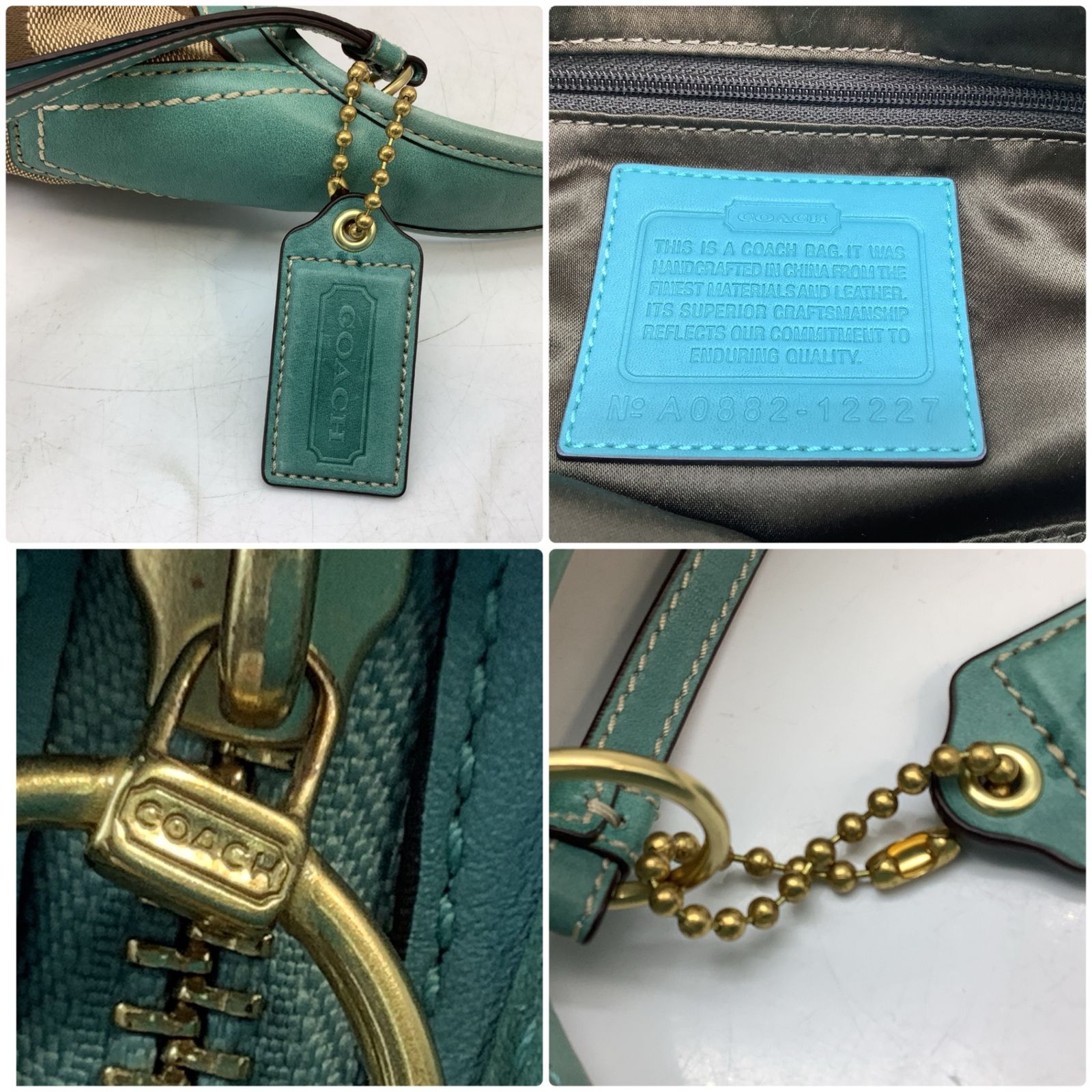 4186 COACH コーチ ワンショルダーバッグ ホーボー 12227 キャンバス 