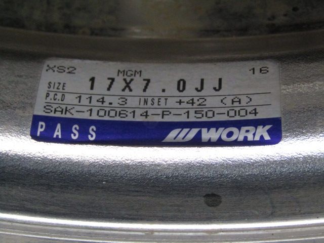 ガリキズ無しの美品】WORK（ワーク）XSA（戦）02C MGM ホイールのみ