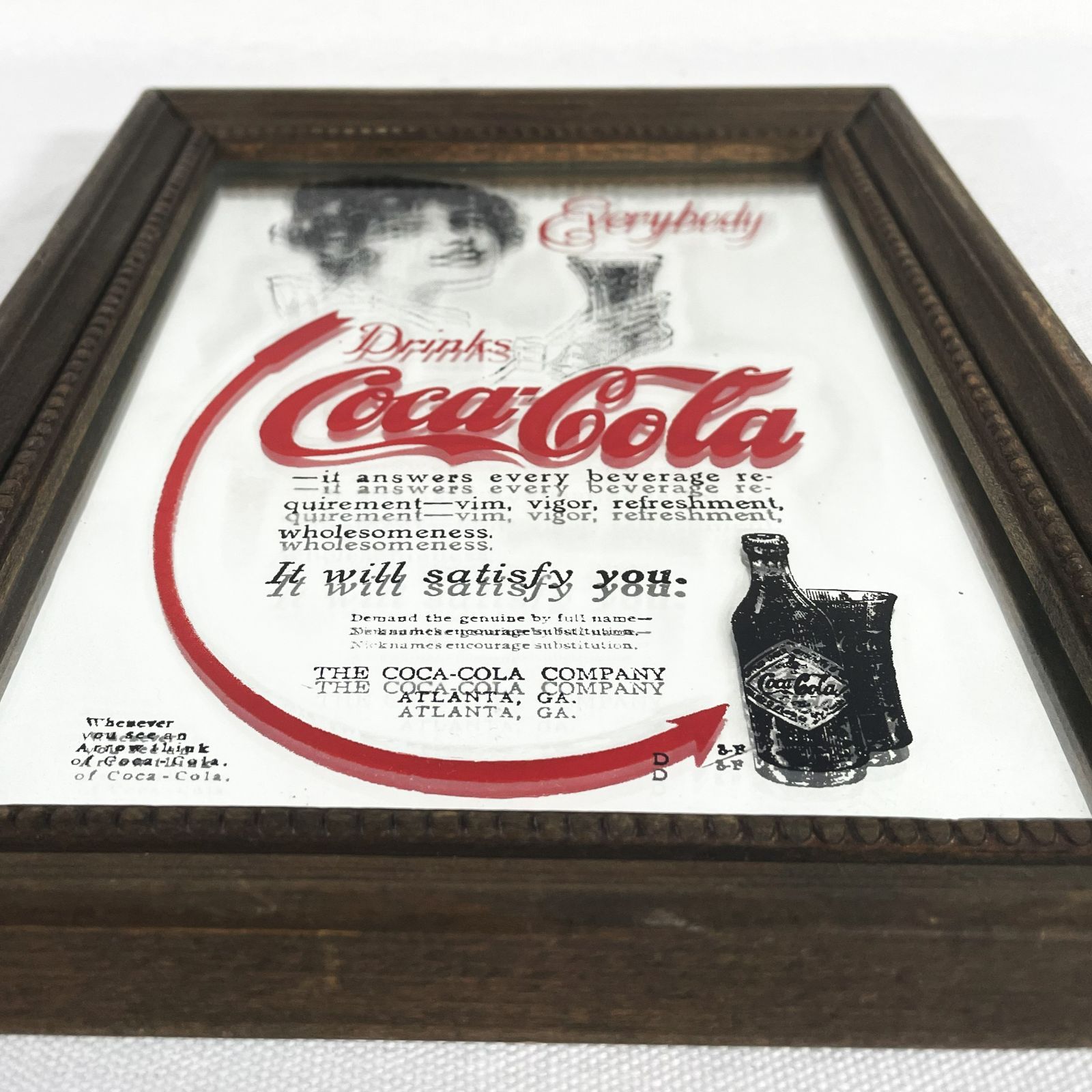 70s~80s Coca Cola Pub Mirror コカコーラ パブミラー ヴィンテージ 