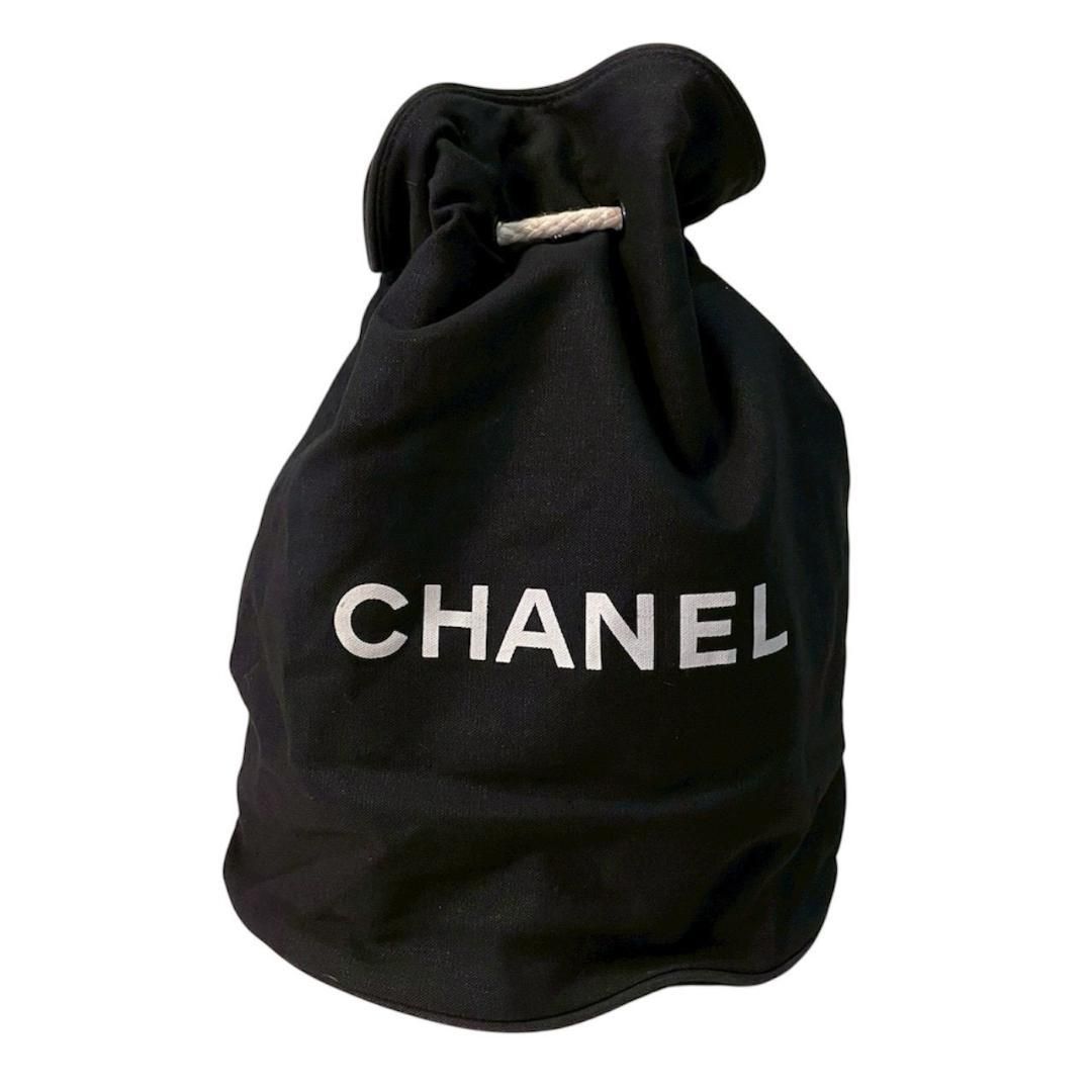 シャネル  巾着バッグ ノベルティ CHANEL シャネル 巾着バッグ ノベルティ キャンバス ブラック - メルカリ