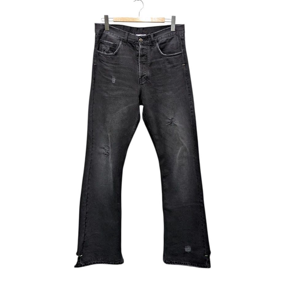 ASKYURSELF アスクユアセルフ flared baggy jeans black フレア バギー 