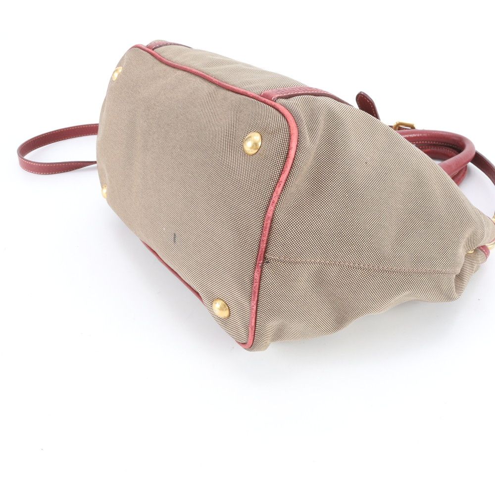 プラダ ロゴ ジャガード レザー 2WAY ショルダーバッグ 斜め掛け ハンド トート ゴールド 金具 レディース RWE DW12-8 PRADA - プラダ ロゴ ジャガード レザー 2WAY ショルダーバッグ 斜め