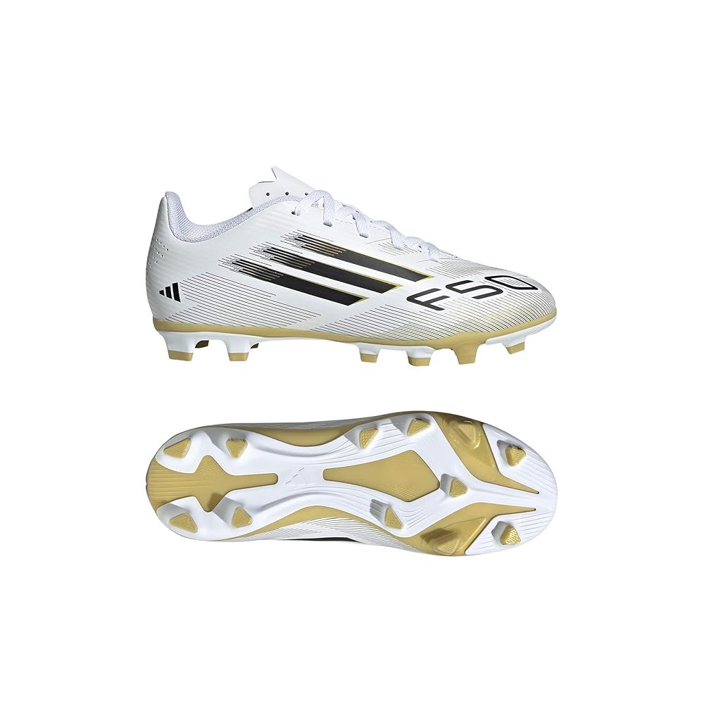 [アディダス] サッカースパイク ジュニア F50 クラブ FXG 男の子 NIL90 フットウェアホワイト/コアブラック/ゴールドメタリック (JI0029) 19.0 cm