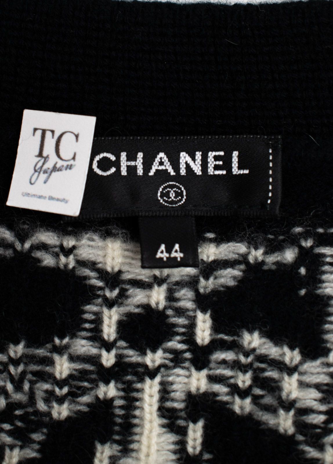 シャネル セーター CHANEL ブラック リボン カメリア カシミア ニット