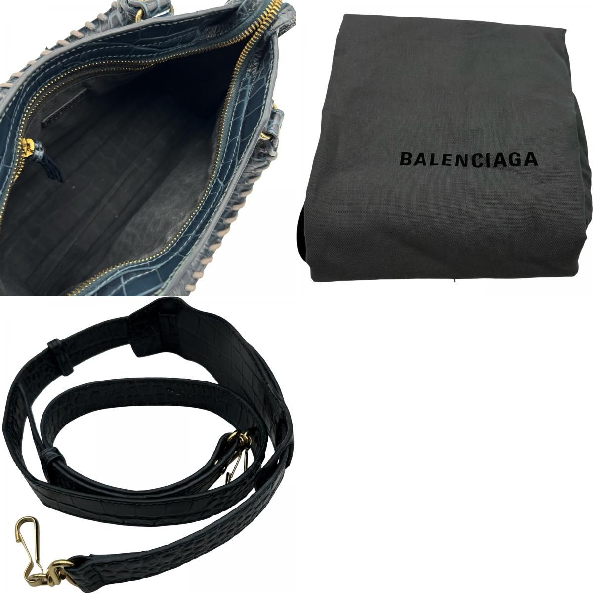 BALENCIAGA クラシック シティ ネイビー 2way ショルダーバッグ Balenciaga city small in Navy Silver Hardware