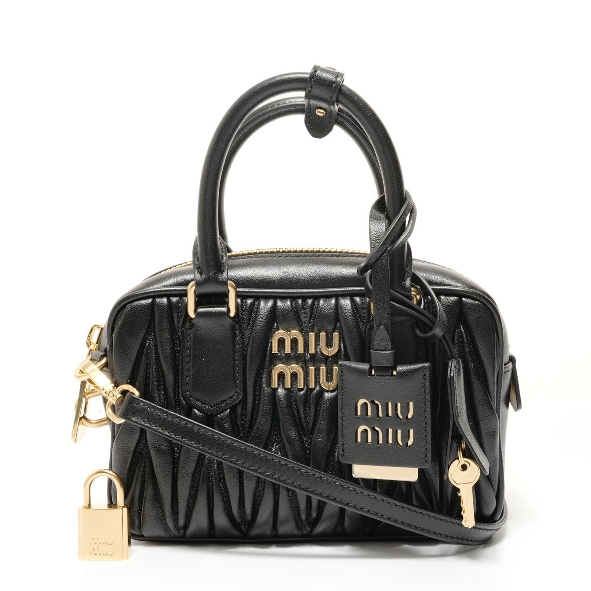 Miu Miuミュウミュウマテラッセレザー2WAYハンドバッグ