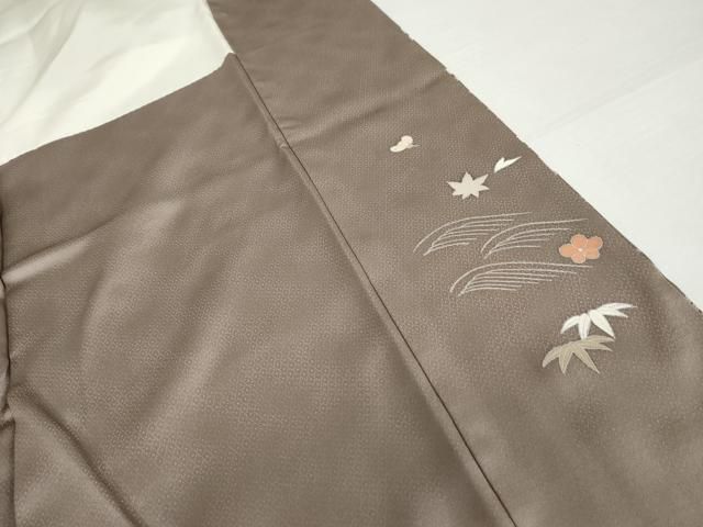 平和屋着物○訪問着 友禅 駒刺繍 鴛鴦枝花文 暈し染め 金彩 正絹 逸品