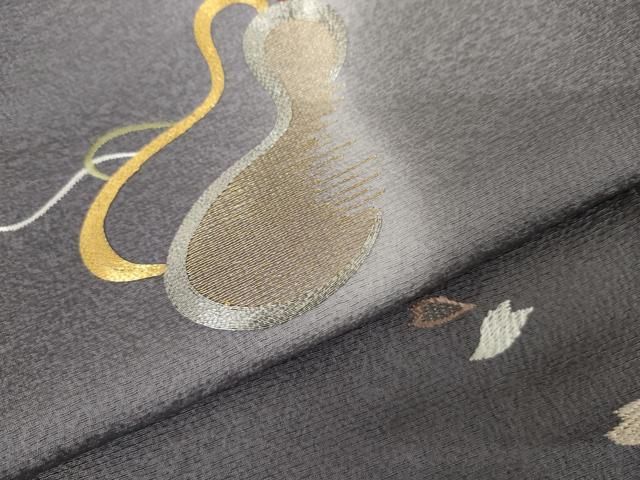 平和屋着物●訪問着　駒刺繍　瓢箪　暈し染め　金銀糸　正絹　逸品　AABH3703cs 平和屋着物○訪問着 駒刺繍 瓢箪 暈し染め 金銀糸 正絹 逸品