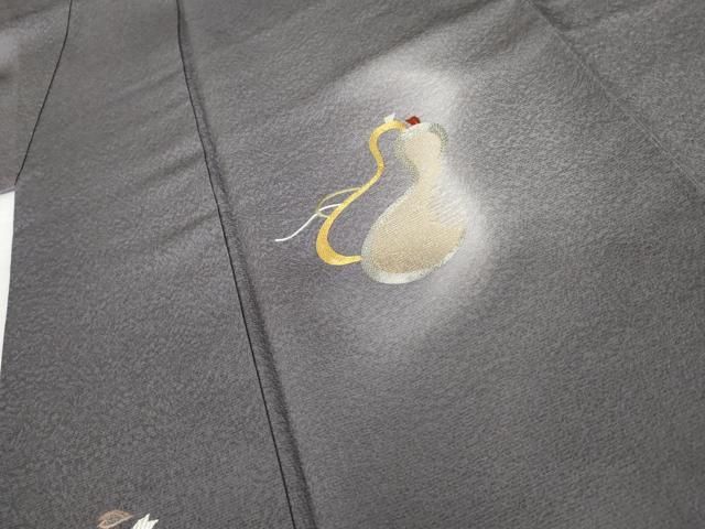 平和屋着物●訪問着　駒刺繍　瓢箪　暈し染め　金銀糸　正絹　逸品　AABH3703cs 平和屋着物○訪問着 駒刺繍 瓢箪 暈し染め 金銀糸 正絹 逸品