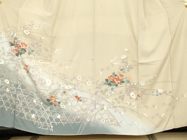 平和屋着物●訪問着　枝花文　暈し染め　正絹　逸品　AABH3709cs 平和屋着物○訪問着 枝花文 暈し染め 正絹 逸品 AABH3709cs - メルカリ