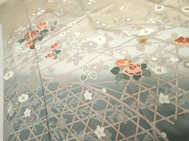 平和屋着物●訪問着　枝花文　暈し染め　正絹　逸品　AABH3709cs 平和屋着物○訪問着 枝花文 暈し染め 正絹 逸品 AABH3709cs - メルカリ