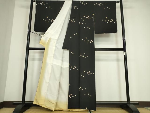 平和屋着物●上質な小紋　宝尽くし吉祥文　黒地　金彩　正絹　逸品　DABE4034az 平和屋着物○上質な小紋 宝尽くし吉祥文 黒地 金彩 正絹 逸品