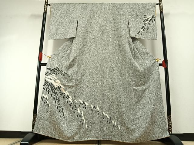 平和屋着物●訪問着　駒刺繍　枝菊文　たたき染め　正絹　逸品　AABH4733fy 平和屋着物○訪問着 駒刺繍 枝菊文 たたき染め 正絹 逸品 AABH4733fy