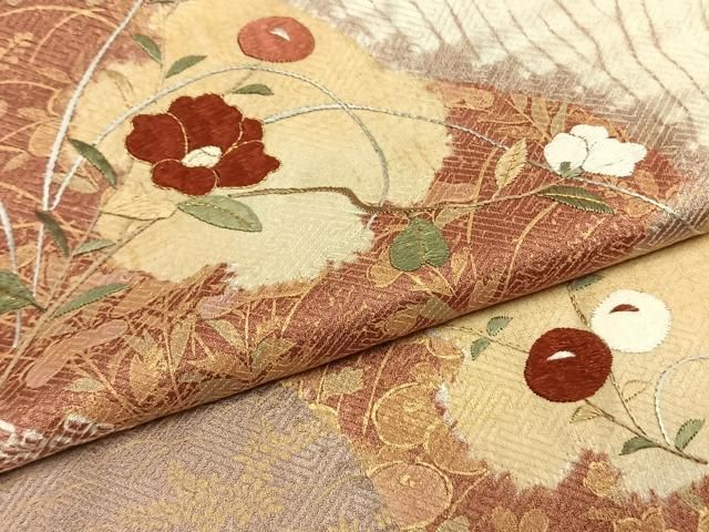 平和屋着物●訪問着　絞り　刺繍　草花文　金糸　金彩　正絹　逸品　AABH4736fy 平和屋着物○訪問着 絞り 刺繍 草花文 金糸 金彩 正絹 逸品 AABH4736fy