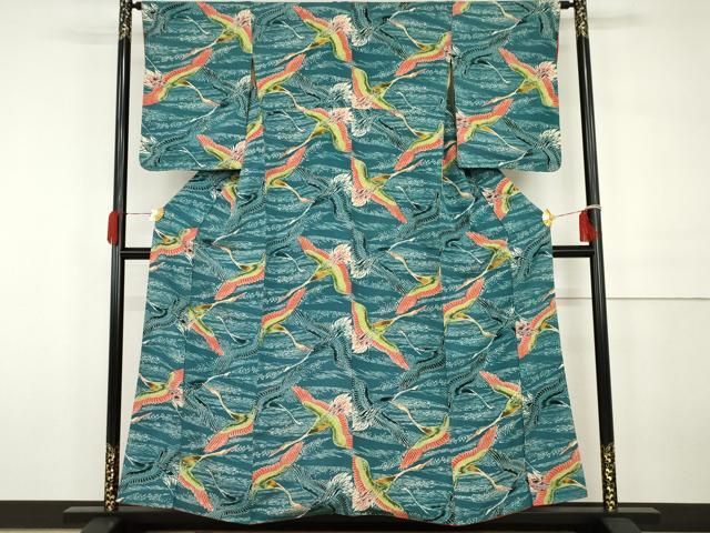 平和屋着物●上質な小紋　型染め　飛鶴文　正絹　逸品　AABH3743cs 平和屋着物○上質な小紋 型染め 飛鶴文 正絹 逸品 AABH3743cs - メルカリ
