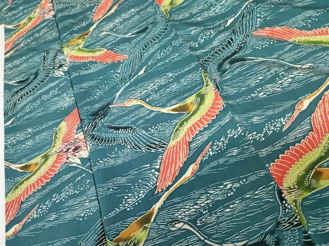 平和屋着物●上質な小紋　型染め　飛鶴文　正絹　逸品　AABH3743cs 平和屋着物○上質な小紋 型染め 飛鶴文 正絹 逸品 AABH3743cs - メルカリ