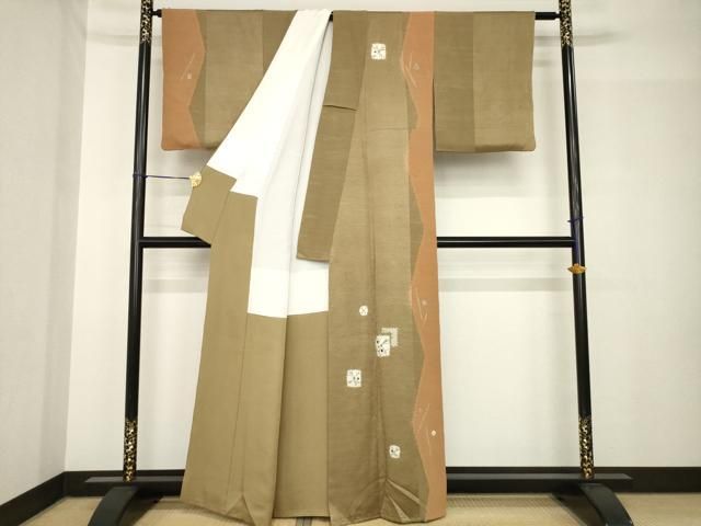 平和屋着物●訪問着　絞り　刺繍　色紙重ね文　金糸　正絹　逸品　AABH5849ck 平和屋着物○訪問着 絞り 刺繍 色紙重ね文 金糸 正絹 逸品 AABH5849ck