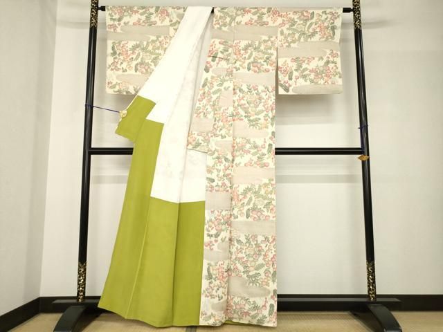 平和屋着物●お召　エ霞草花文　正絹　逸品　AABH5856ck 平和屋着物○お召 エ霞草花文 正絹 逸品 AABH5856ck - メルカリ