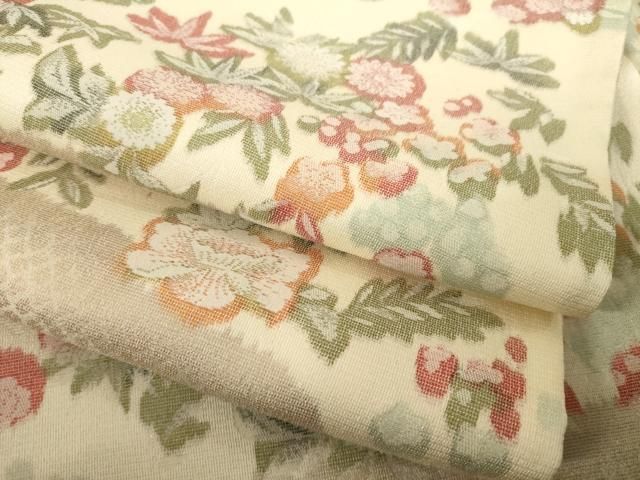 平和屋着物●お召　エ霞草花文　正絹　逸品　AABH5856ck 平和屋着物○お召 エ霞草花文 正絹 逸品 AABH5856ck - メルカリ