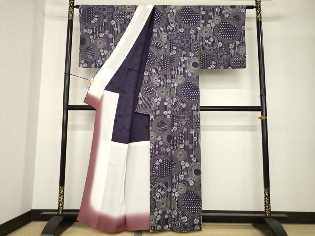 平和屋着物●上質な小紋　花丸文　胴抜き仕立て　正絹　逸品　AABH5858ck 平和屋着物○上質な小紋 花丸文 胴抜き仕立て 正絹 逸品 AABH5858ck