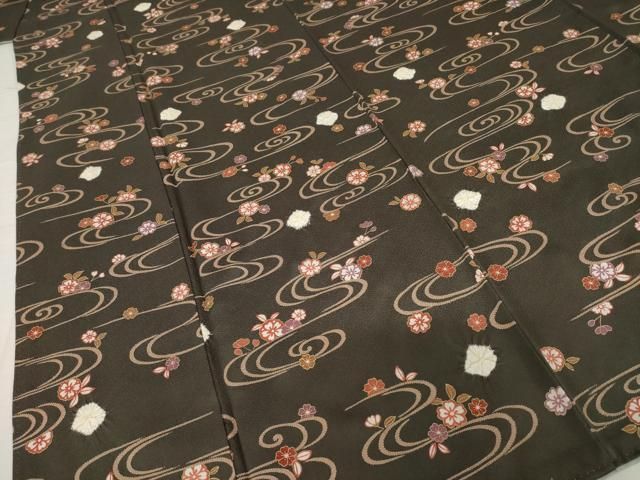 平和屋着物●上質な小紋　絞り　流水花文　金彩　正絹　逸品　AABH5859ck 平和屋着物○上質な小紋 絞り 流水花文 金彩 正絹 逸品 AABH5859ck