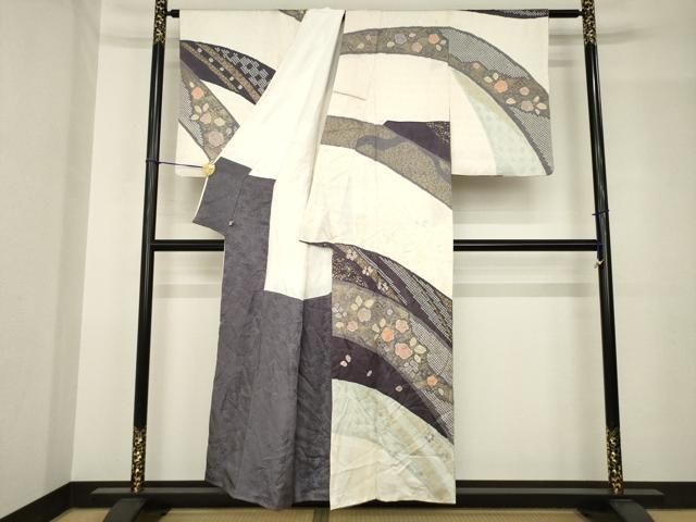 平和屋着物●訪問着　絞り　流水花文　金彩　正絹　逸品　AABH5866ck 平和屋着物○訪問着 絞り 流水花文 金彩 正絹 逸品 AABH5866ck - メルカリ