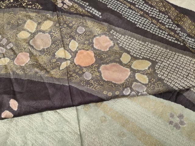 平和屋着物●訪問着　絞り　流水花文　金彩　正絹　逸品　AABH5866ck 平和屋着物○訪問着 絞り 流水花文 金彩 正絹 逸品 AABH5866ck - メルカリ
