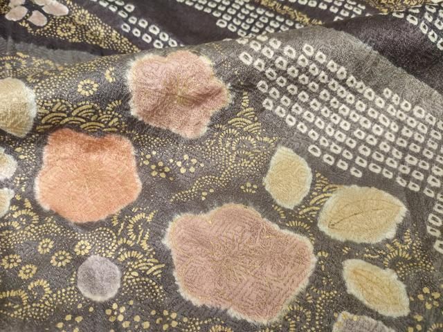 平和屋着物○訪問着 絞り 流水花文 金彩 正絹 逸品 AABH5866ck - メルカリ