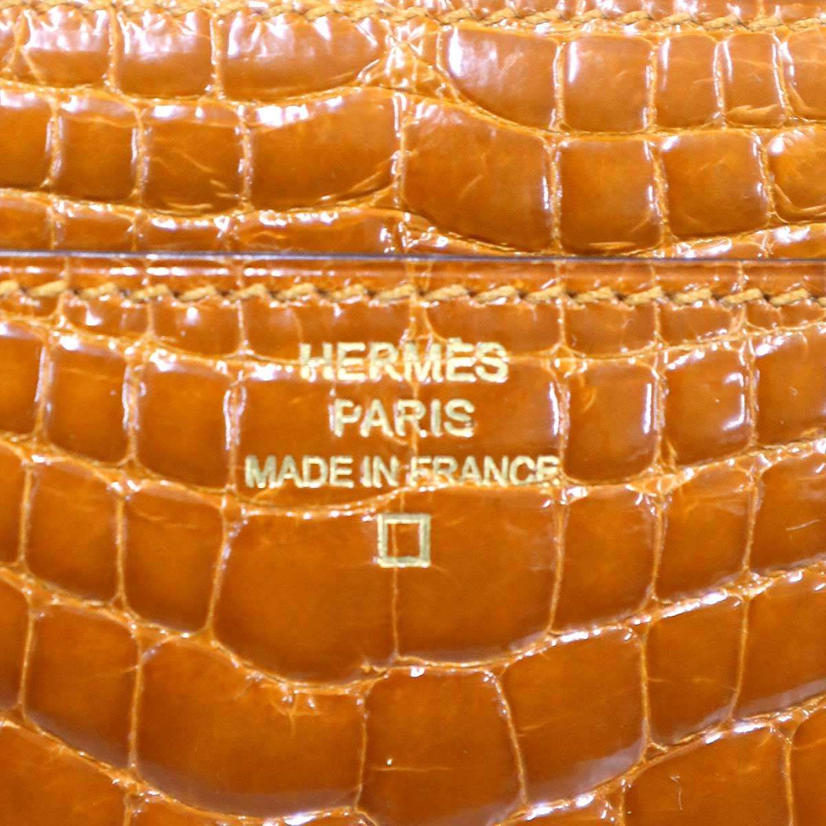HERMES エルメス Constance Long Wallet Alligator コンスタンス アリゲーターレザーロングウォレット 長財布  キャメルブラウン系×ゴールド HERMES エルメス Constance Long Wallet Alligator コンスタンス
