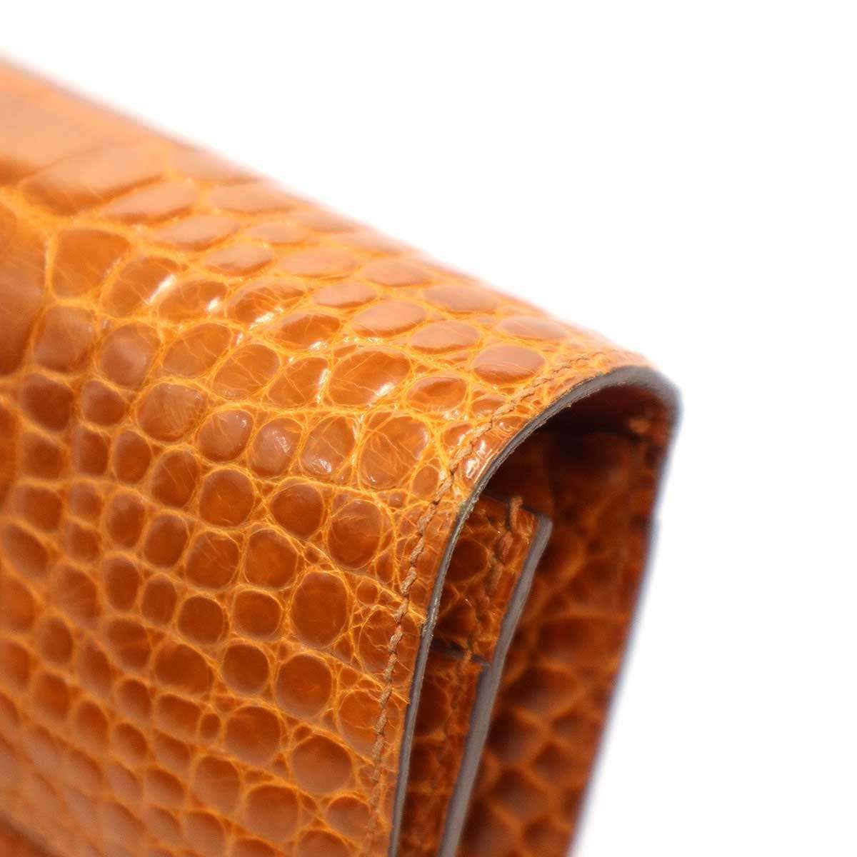 HERMES エルメス Constance Long Wallet Alligator コンスタンス アリゲーターレザーロングウォレット 長財布  キャメルブラウン系×ゴールド HERMES - HERMES エルメス Constance Long Wallet Alligator コン