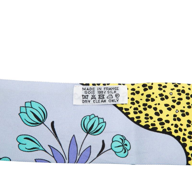 エルメス ツイリー Les Leopards レオパード スカーフ パープル マルチ