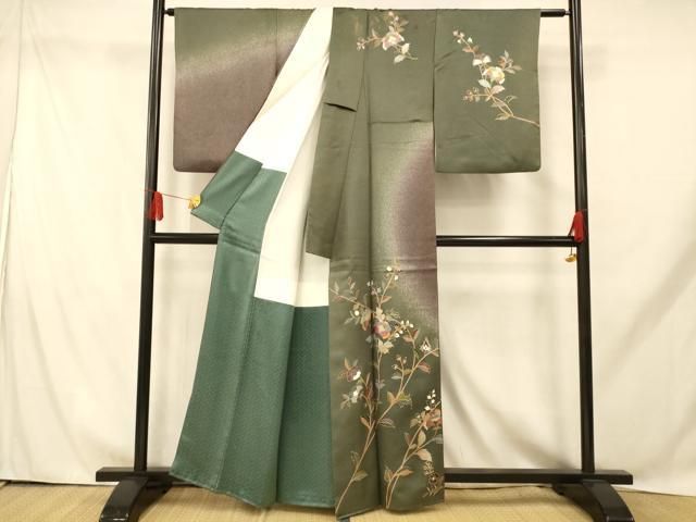 平和屋着物＃羽織　更紗花文　正絹　逸品　未使用　CABE5563in 平和屋着物□訪問着 更紗花文 暈し染め 正絹 逸品 AABH9282fw - メルカリ