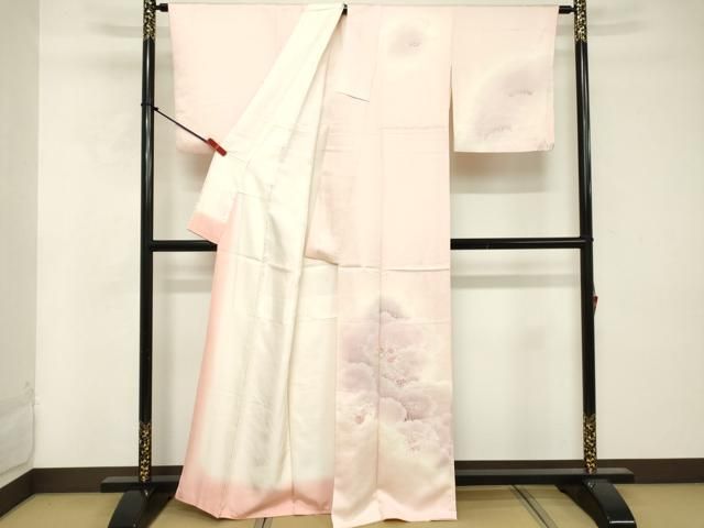 平和屋着物□中国三大刺繍 スワトウ刺繍 汕頭刺繍 訪問着 雲重ね花文