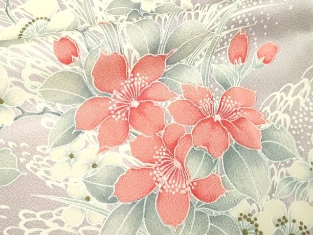 平和屋着物●上質な小紋　型染め　花唐草文　正絹　逸品　AABF3996ck 平和屋着物○上質な小紋 型染め 花唐草文 正絹 逸品 AABF3996ck 【公式