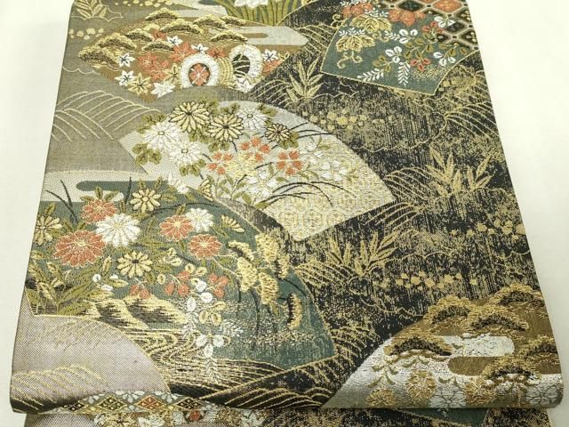 平和屋本店▼六通柄袋帯　地紙鼓花文　金彩　正絹　逸品　DABE9317sf 平和屋本店▽六通柄袋帯 地紙鼓花文 金彩 正絹 逸品 DABE9317sf - メルカリ