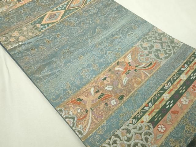 平和屋本店▼六通柄袋帯　唐織　宝倉段文　本金箔　正絹　逸品　DABE9324sf 平和屋本店▽六通柄袋帯 唐織 宝倉段文 本金箔 正絹 逸品 DABE9324sfの
