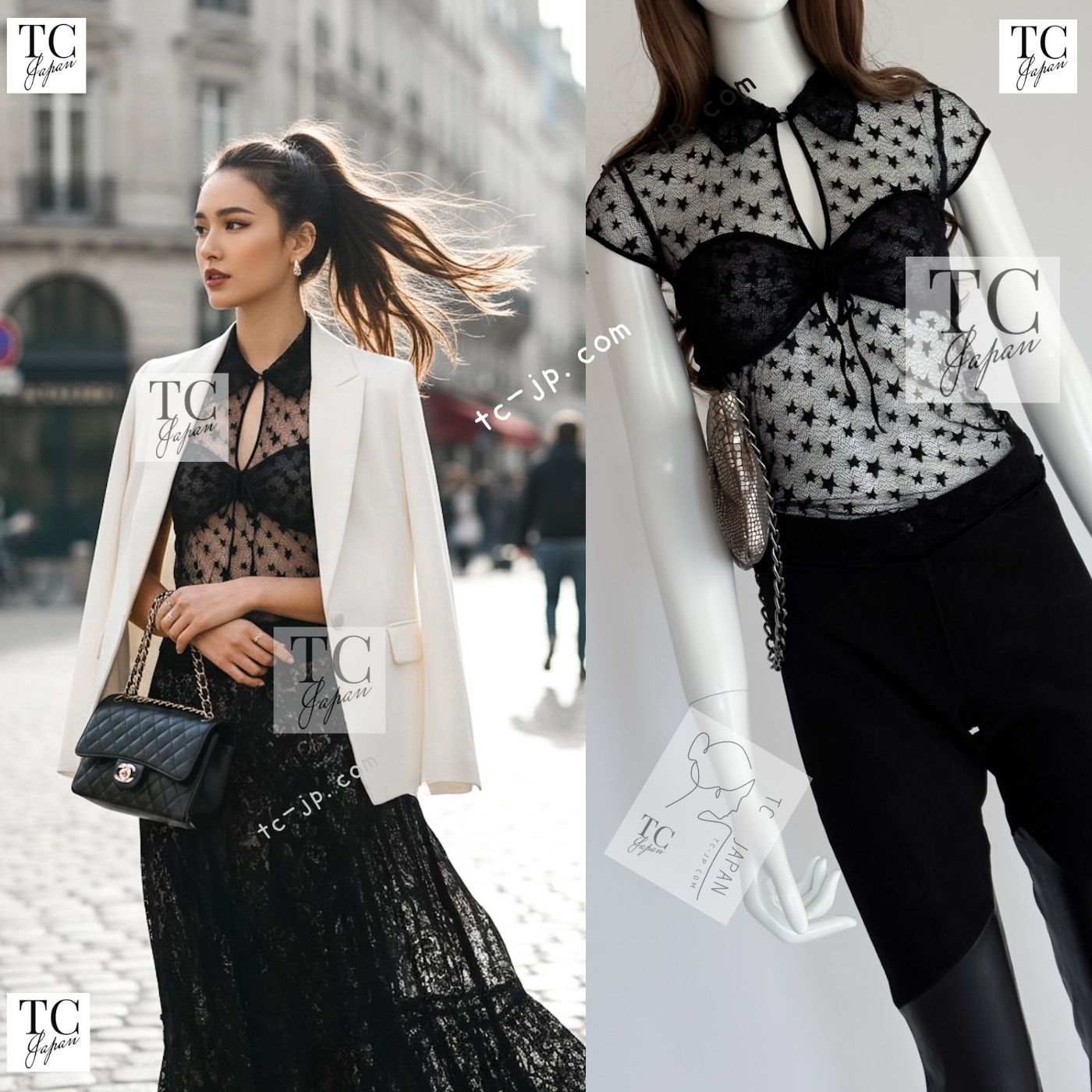 CHANEL半袖ブラウス CHANEL（シャネル） ブラウス 半袖 ボーダー セイラー サイズ 34