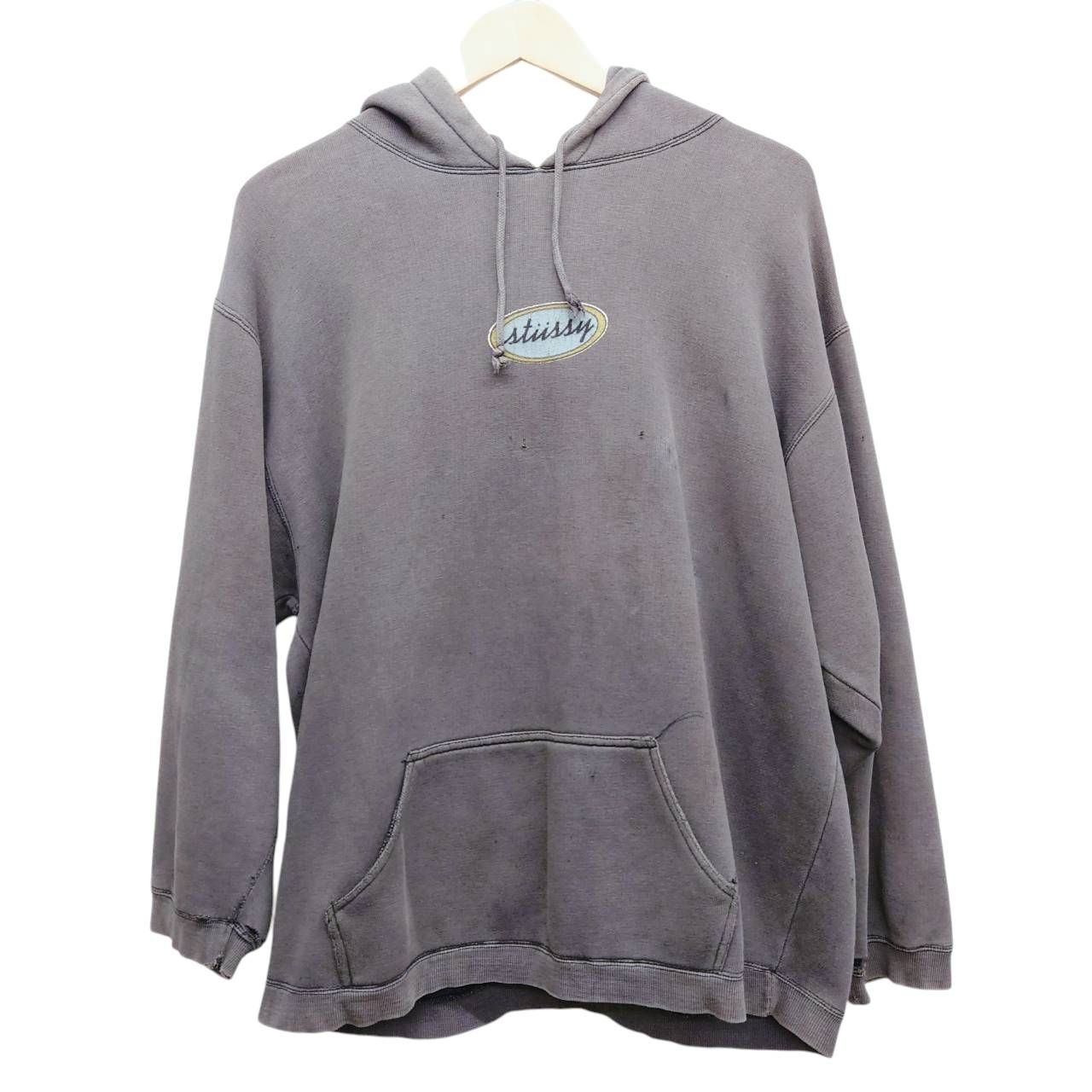 OLD STUSSY ステューシー パーカー フーディー サンフェード 古着 Stussy ステューシー フェードブラック パーカー フーディー ロゴ