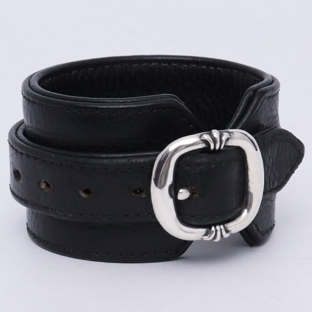 CHROME HEARTS ロックンロール レザーブレスレット タイニーバックル