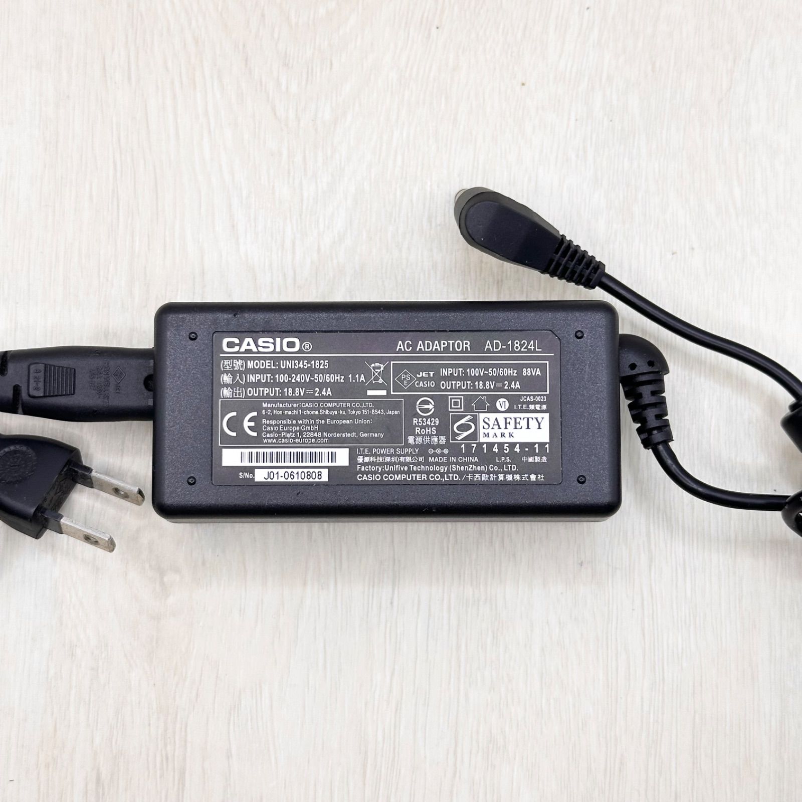 AD-1824L CASIO Casio NameLand Lateco KL-E300 KL-G2 KL-SP100 Series EC-K10 EC-P10 18.8V 2.4A Plug Outer Diameter Approx 5.5 mm Center Plus 60-80428-274
